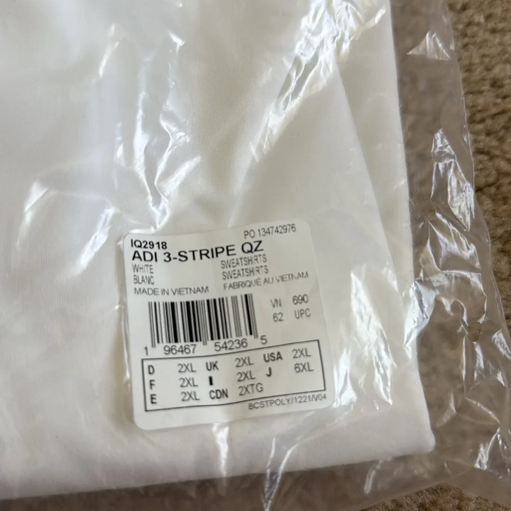 ❌SOLD on XPOST❌ Adidas Men’s 3-STRIPES QUARTER-ZIP PULLOVER- 2XL- NWT - Picture 4 of 9